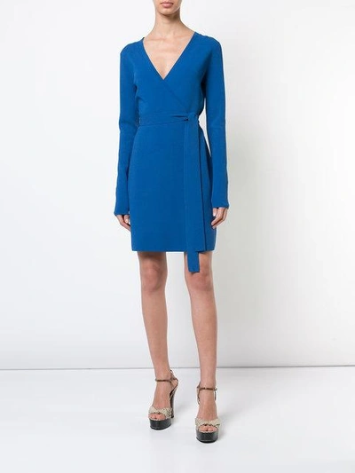 Shop Diane Von Furstenberg Dvf  Knit Wrap Dress - Blue