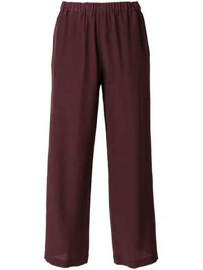 Shop Aspesi Wide Cropped Trousers - Pink