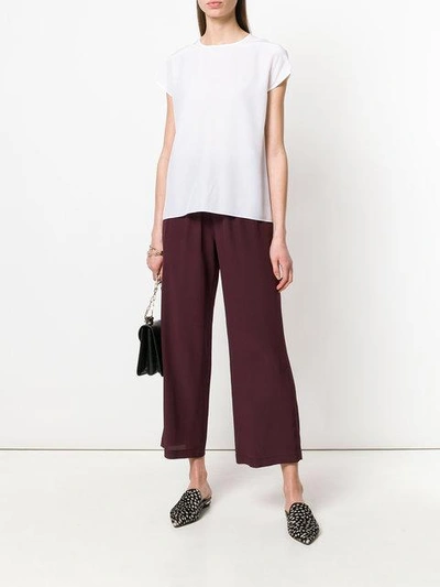 Shop Aspesi Wide Cropped Trousers - Pink