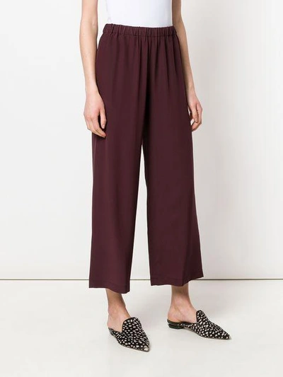 Shop Aspesi Wide Cropped Trousers - Pink