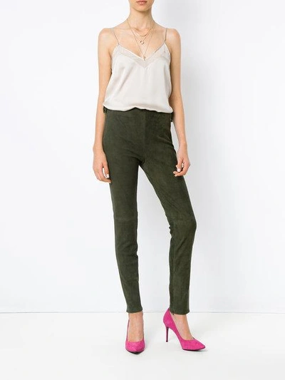 Shop Tufi Duek Skinny Pants In Green