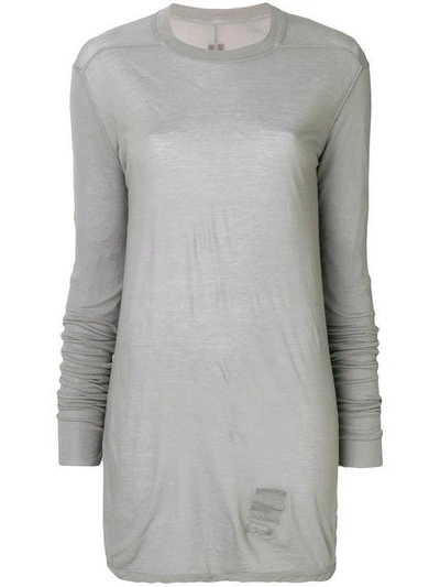 Shop Rick Owens Drkshdw Long Length T-shirt - Grey