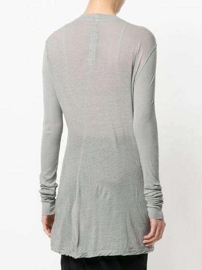 Shop Rick Owens Drkshdw Long Length T-shirt - Grey