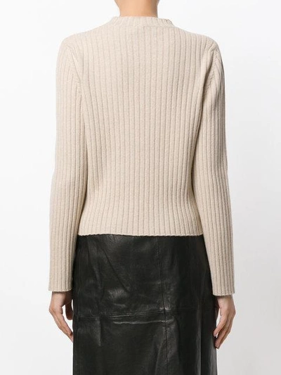 Shop Lamberto Losani Ribbed Knit Jumper In Neutrals