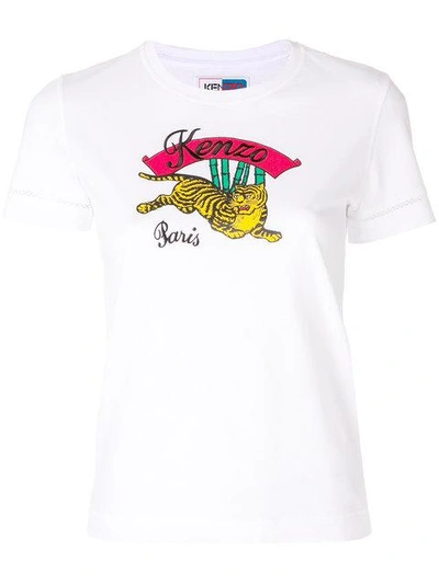 Shop Kenzo Tiger Placement Print T In White