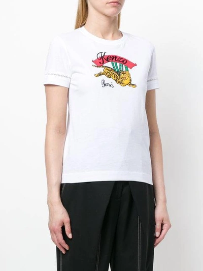 Shop Kenzo Tiger Placement Print T In White