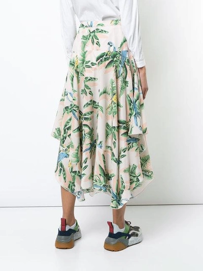 Shop Stella Mccartney Asymmetric Printed Skirt In Neutrals