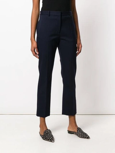 Shop Joseph Cropped Slim-fit Trousers In Blue