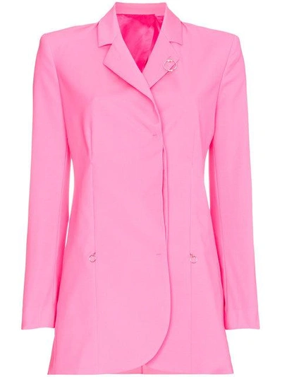 Shop Alyx Single Breasted Box Fit Virgin Wool Blazer In Pink