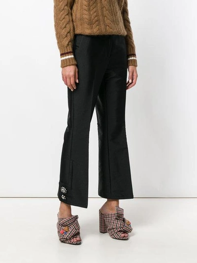 Shop N°21 Embellished Flared Trousers In 9000 Black