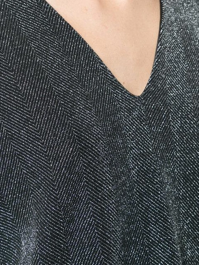 v-neck herringbone blouse