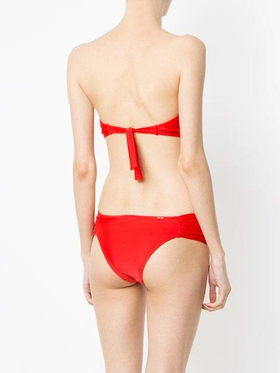 Shop Amir Slama Woven Bandeau Bikini Set In Red