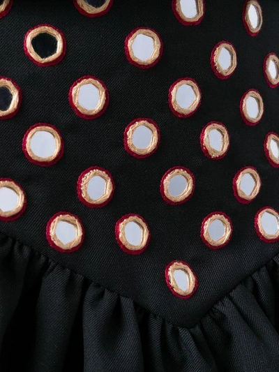 Shop Saint Laurent Embroidered Ruffle Basque Mini Skirt - Black