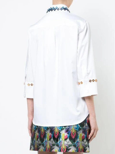 Shop Mary Katrantzou Rita Embroidered Poplin Shirt In White
