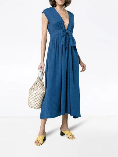 Shop Mara Hoffman Katinka V-neck Wrap Organic Cotton Dress - Blue