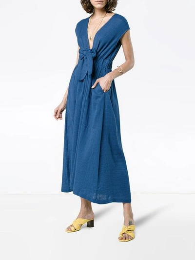 Shop Mara Hoffman Katinka V-neck Wrap Organic Cotton Dress - Blue