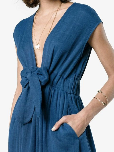 Shop Mara Hoffman Katinka V-neck Wrap Organic Cotton Dress - Blue