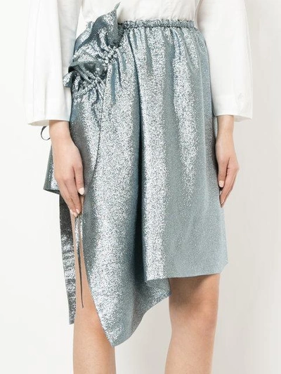 Shop Stella Mccartney Asymmetric Ruffle Skirt In Blue