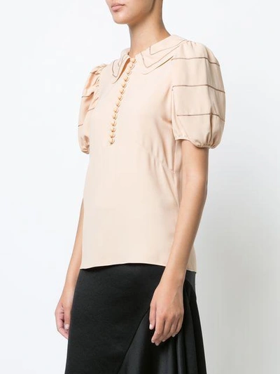 Shop Chloé Peter Pan Collar Blouse In Neutrals