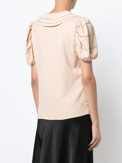 Shop Chloé Peter Pan Collar Blouse In Neutrals