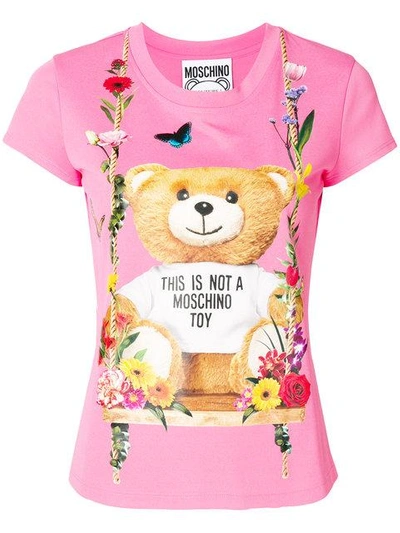 Shop Moschino Printed T In Pink