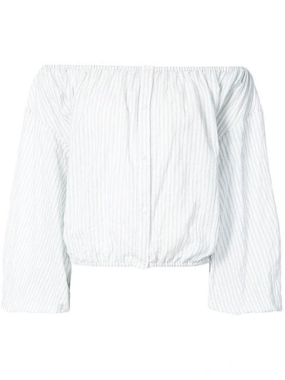 Shop Nili Lotan Off Shoulder Shirt - White