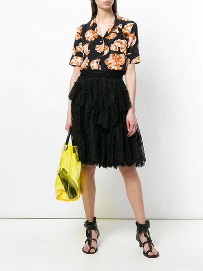 Shop Dsquared2 Lace Midi Skirt - Black