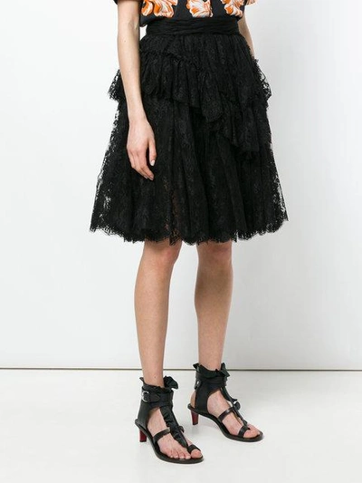 Shop Dsquared2 Lace Midi Skirt - Black