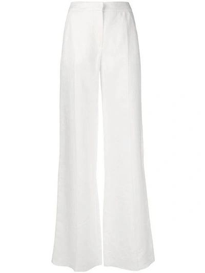 Shop Max Mara Wide-leg Trousers In White