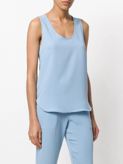 Shop P.a.r.o.s.h Sleeveless Fitted Top In Blue