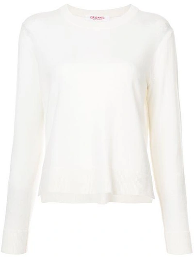 Shop Organic By John Patrick Cropped Crew Neck Pullover - White