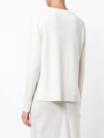 Shop Organic By John Patrick Cropped Crew Neck Pullover - White