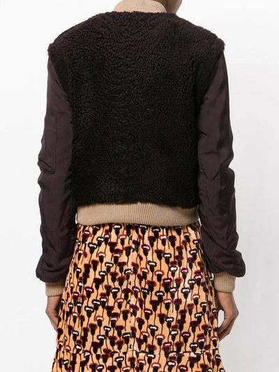 Shop Chloé Contrast Bomber Jacket In Brown