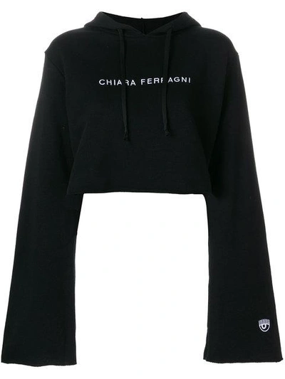 Shop Chiara Ferragni Active Cropped Hoodie - Black