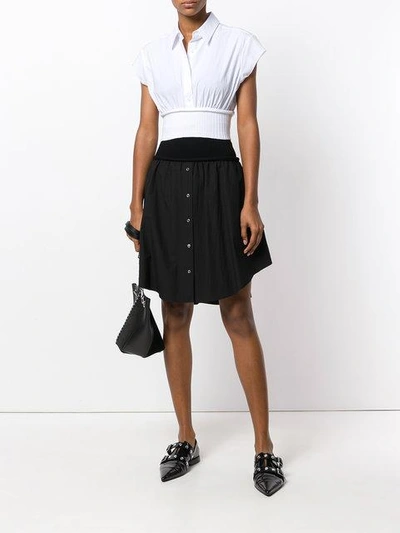 Shop Alexander Wang Cropped Shirt With Waistband - White