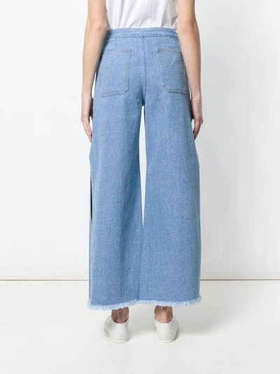 Shop Neul Flared Fitted Trousers In Blue