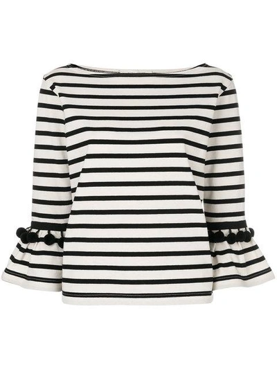 Shop Marc Jacobs Striped Bell Sleeve Top - Black