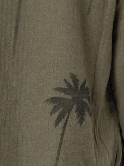 Shop Amiri Palm-print Military Shirt In Green