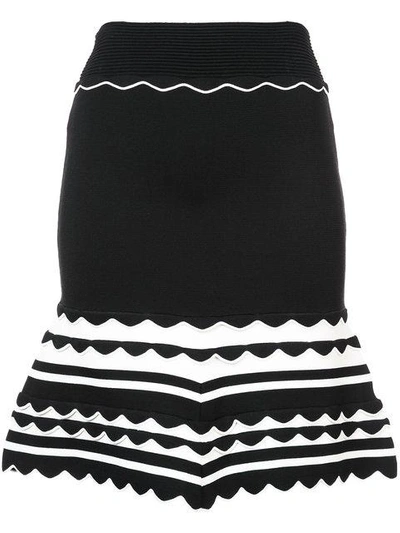 Shop Yigal Azrouël Yigal Azrouel Knitted Striped Dress - Black