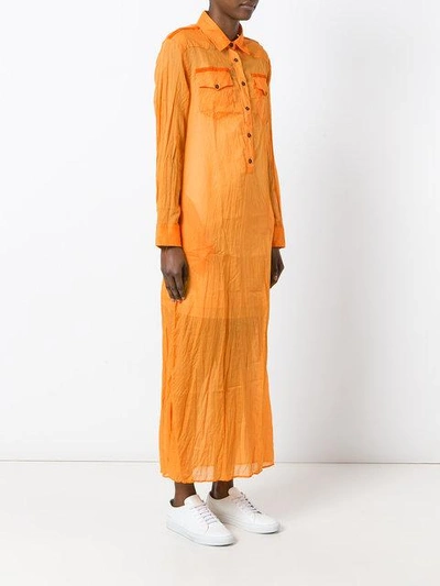Shop Tomas Maier Long Shirt Dress - Orange