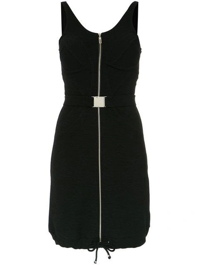 Shop Amir Slama Short Zipped Dress In Black
