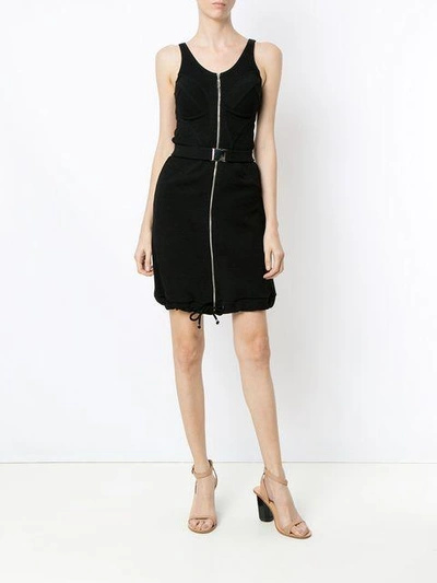 Shop Amir Slama Short Zipped Dress In Black