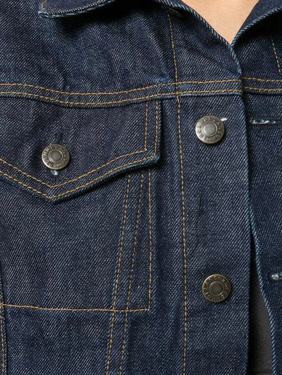 Shop Helmut Lang Striped Detail Denim Jacket In Blue