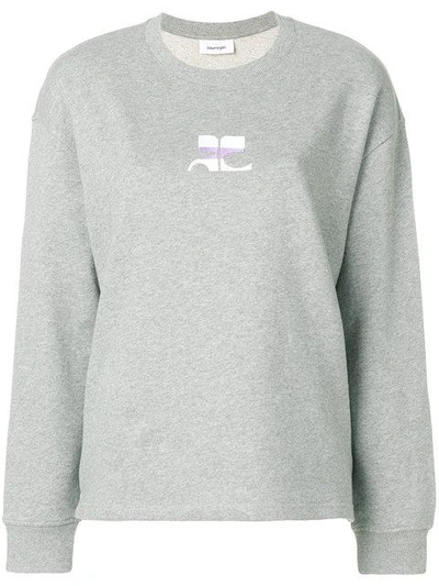 Shop Courrèges Logo Patch Sweater - Grey