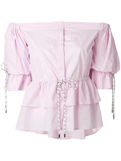 Shop Christian Pellizzari Strapless Shirt In Pink