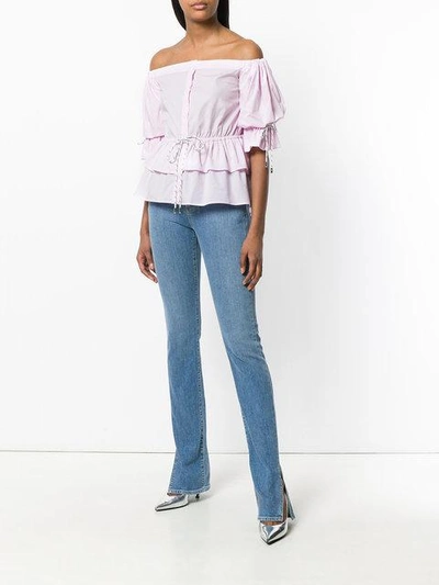 Shop Christian Pellizzari Strapless Shirt In Pink