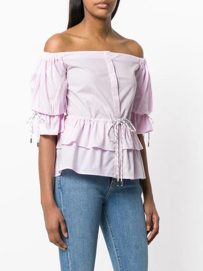 Shop Christian Pellizzari Strapless Shirt In Pink