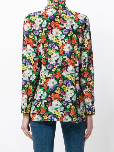 Shop Gucci Wildflowers Blouse With Pussy Bow Detail - Black