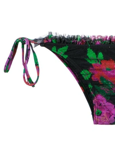 Shop Amir Slama Floral Print Bikini Set In Preto
