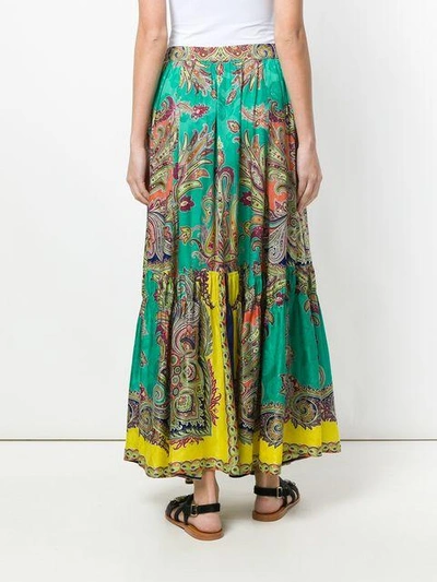 Shop Etro Paisley Print Skirt In Green